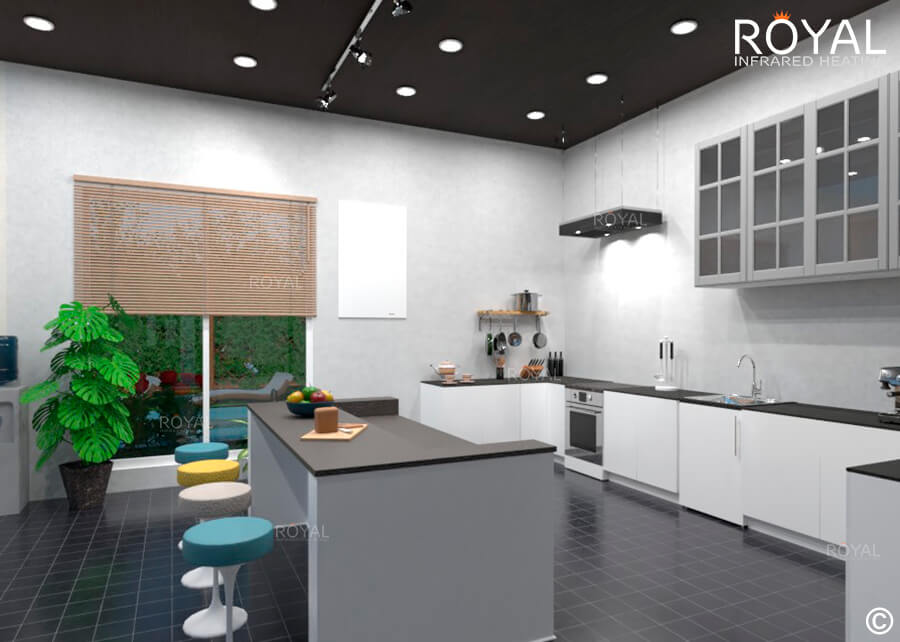 Infrared panel in kitchen - 5D visualization